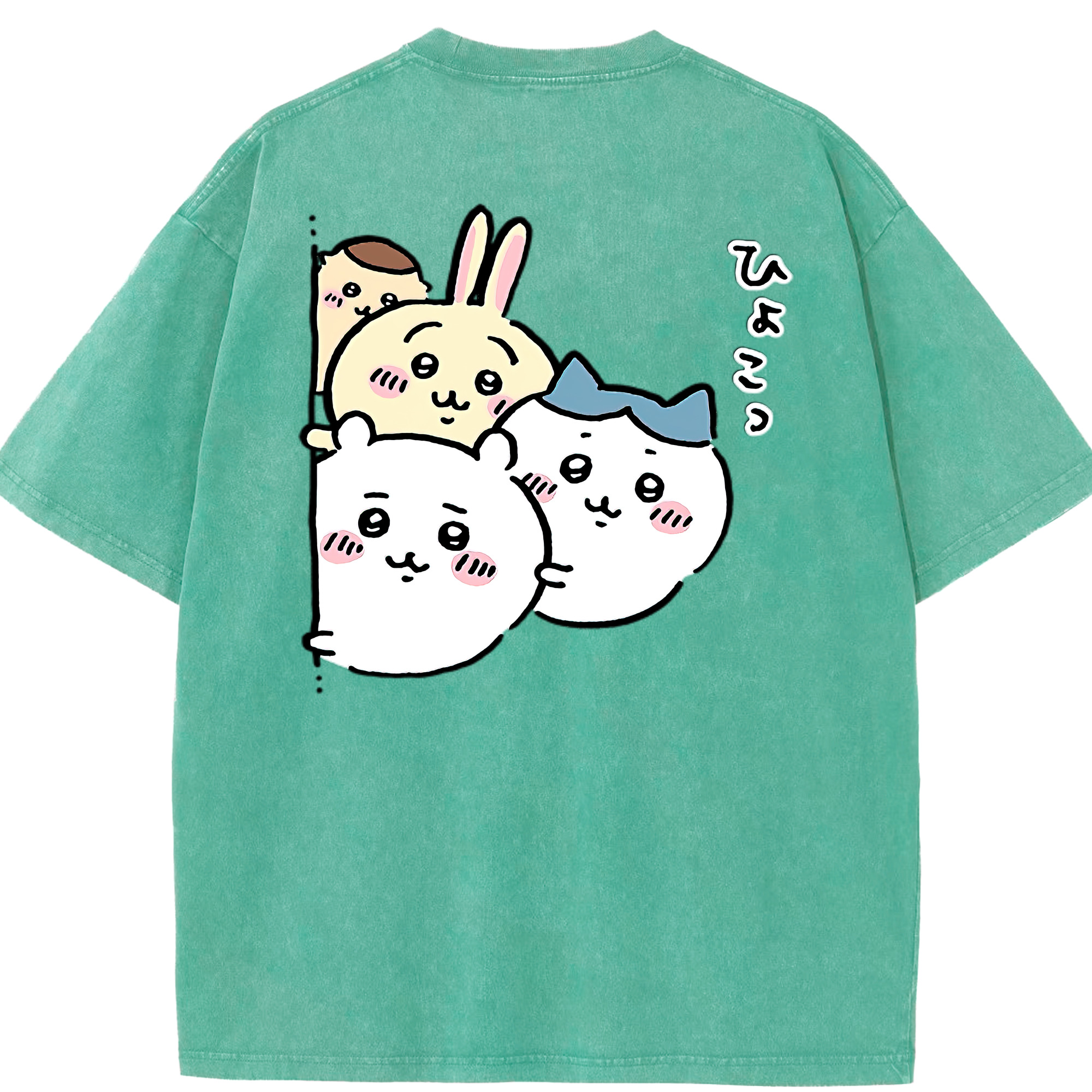 （画像用） ちいかわ ちいかわ Chii-kawa chiikawa 綿100% ヴィンテージ風 半袖Tシャツ（背面プリント）
